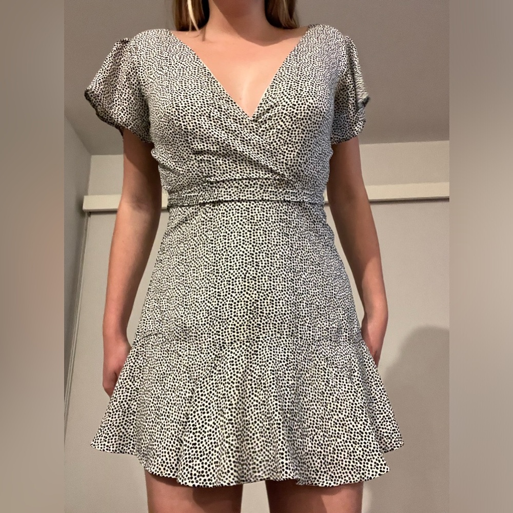Tryxxi polkadot mini dress, black and white,